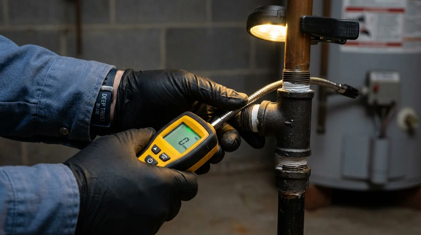 Gas leak detection with electronic sniffer by Johns Plumbing LLC in Newberry