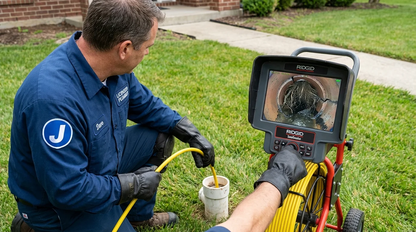 Sewer camera inspection being performed by Johns Plumbing LLC in Newberry